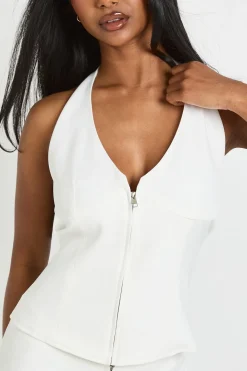Gilet Ajusté Dos Nu À Encolure Américaine