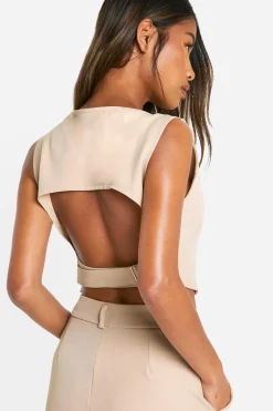 boohoo Gilet Ajusté Dos Ouvert<Femme Tailleurs|Tops