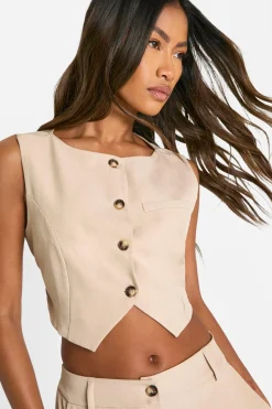 boohoo Gilet Ajusté Dos Ouvert<Femme Tailleurs|Tops