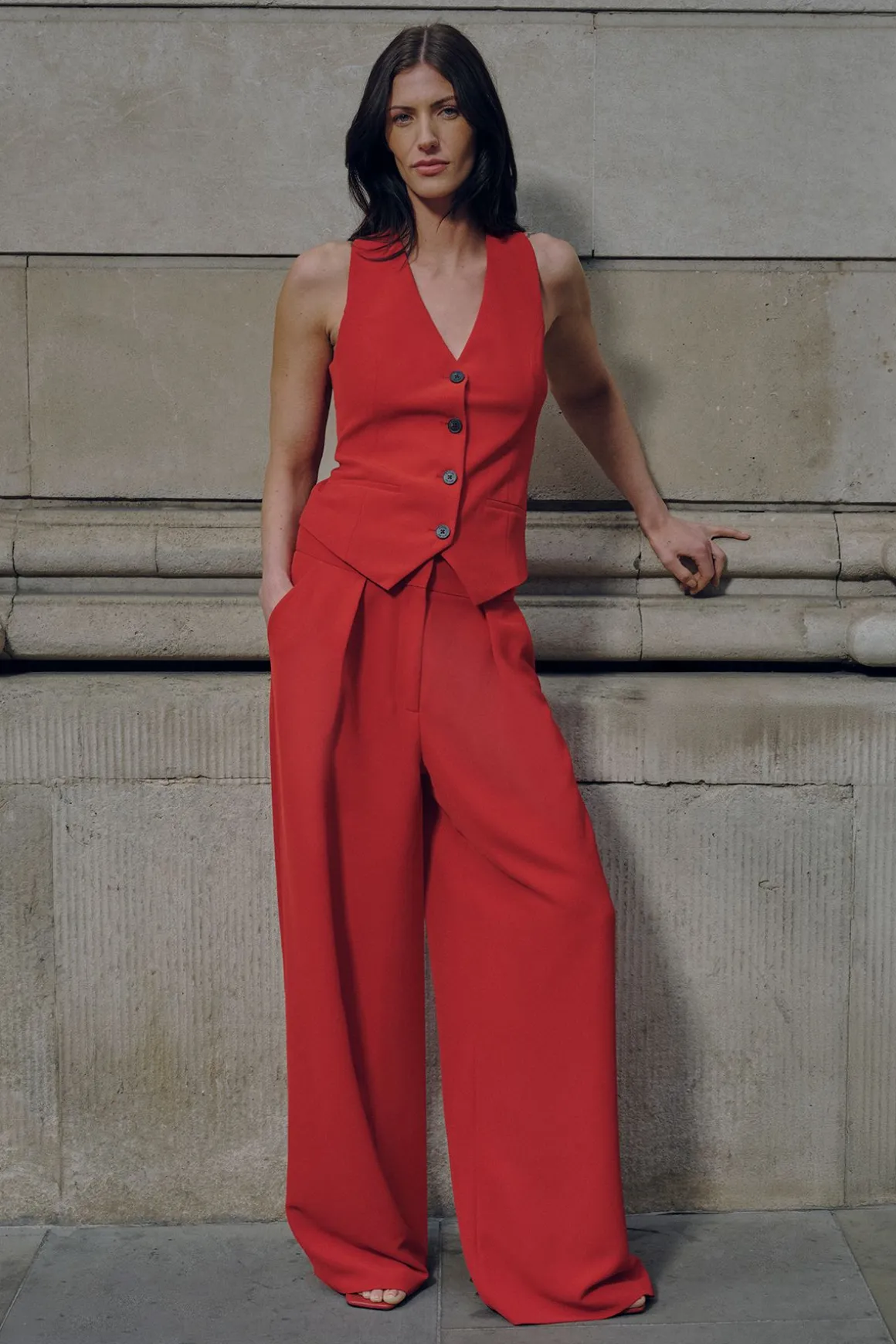 Gilet Ajusté Doux avec Détail Dos Corset