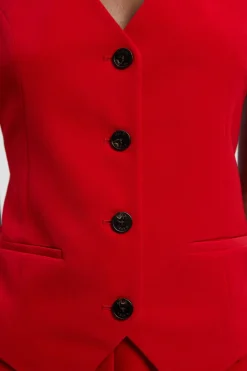 Gilet Ajusté Doux avec Détail Dos Corset