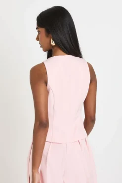Gilet Ajusté À Encolure Carrée