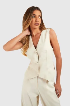 Gilet Ajusté En Tissu Tissé