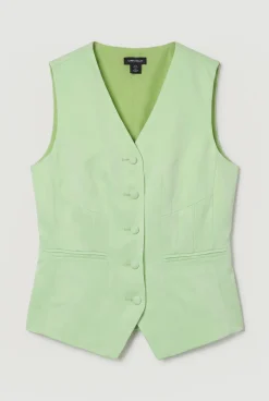 Gilet Ajusté En Viscose Satinée