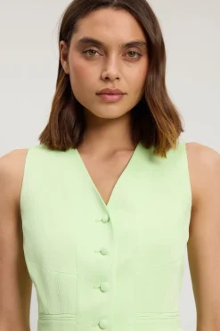 Gilet Ajusté En Viscose Satinée
