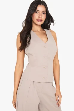 boohoo Gilet Ajusté Long<Femme Tailleurs|Tops