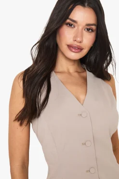 boohoo Gilet Ajusté Long<Femme Tailleurs|Tops