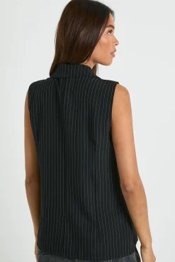 boohoo Gilet ajusté long à rayures fines<Femme Tailleurs|Tops