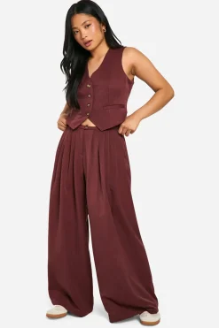 boohoo Gilet Ajusté Petite Avec Boutons Imitation Corne<Femme Tailleurs|Looks Chocolat