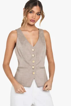 Gilet ajusté sur mesure à boutons en bois