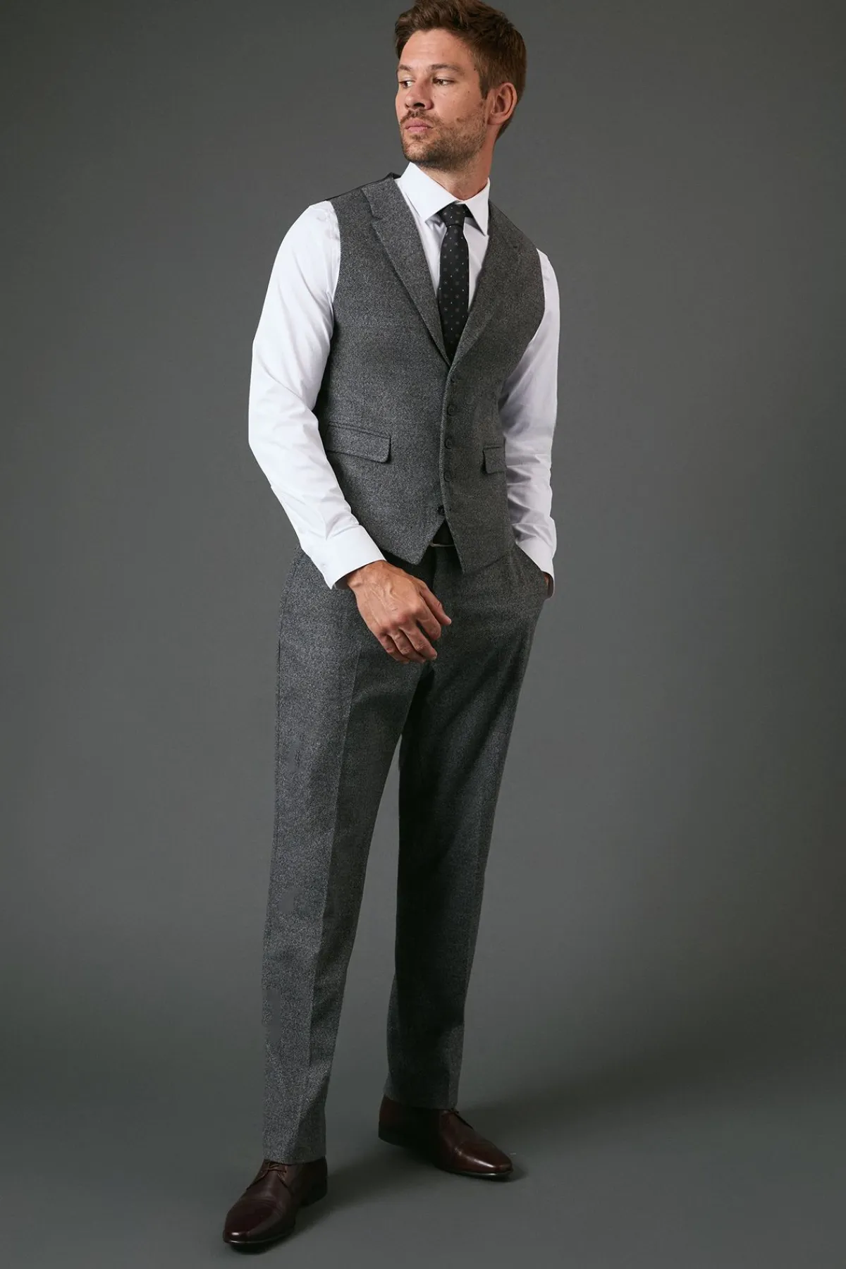 Burton Gilet Aspect Tweed Anthracite<Homme Costumes Et Tenues Formelles