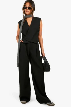 boohoo Gilet asymétrique à boutons sur le devant<Femme Tailleurs|Tops