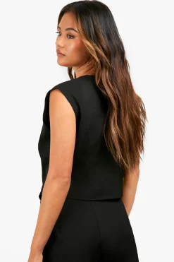 boohoo Gilet asymétrique à boutons sur le devant<Femme Tailleurs|Tops