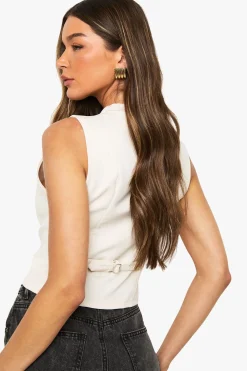 Gilet asymétrique à dos réglable