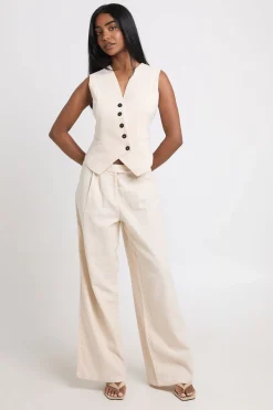 Gilet Asymétrique Effet Lin
