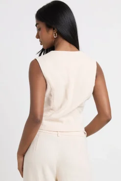Gilet Asymétrique Effet Lin