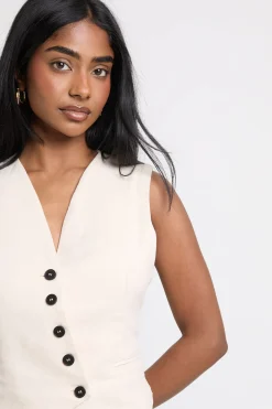 Gilet Asymétrique Effet Lin