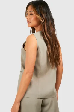 boohoo Gilet asymétrique en imitation corne<Femme Tailleurs|Vestes & Manteaux
