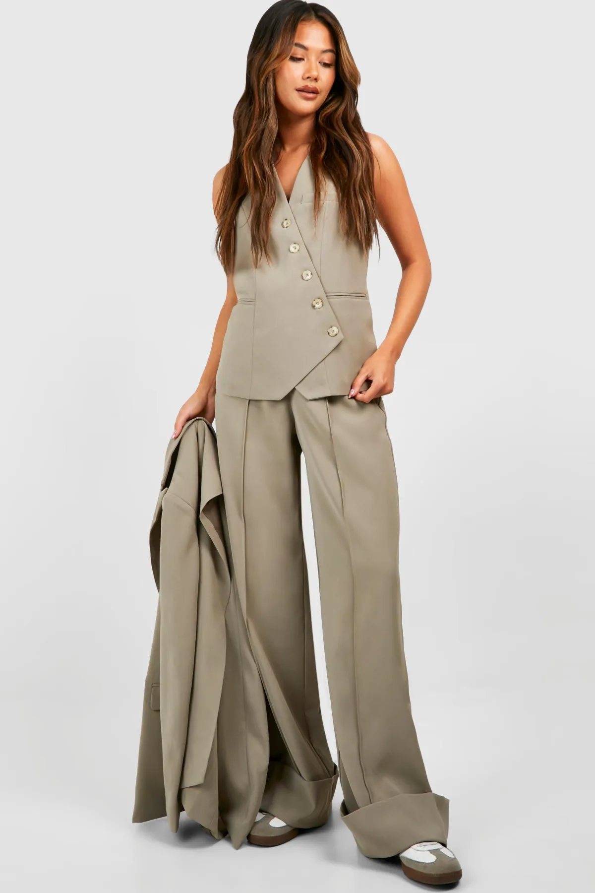 boohoo Gilet asymétrique en imitation corne<Femme Tailleurs|Vestes & Manteaux