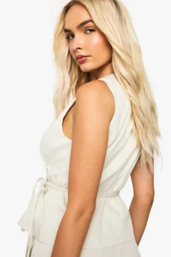 Gilet asymétrique noué à la taille