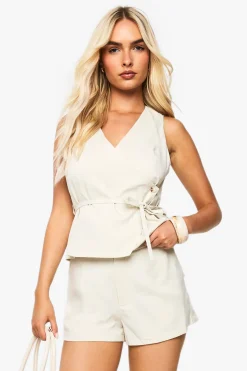 Gilet asymétrique noué à la taille