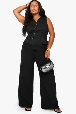 boohoo Gilet asymétrique sur mesure à boutons dorés<Femme Tailleurs|Tops