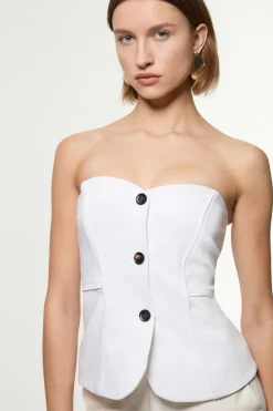 KarenMillen Gilet bandeau ajusté avec détails en surpiqûres contrastées.<Femme Tailleurs|Vestes & Manteaux