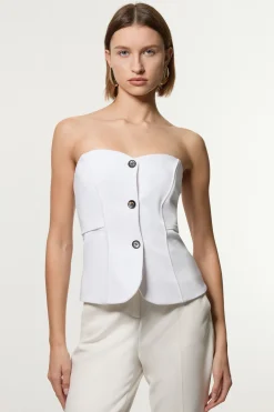 KarenMillen Gilet bandeau ajusté avec détails en surpiqûres contrastées.<Femme Tailleurs|Vestes & Manteaux