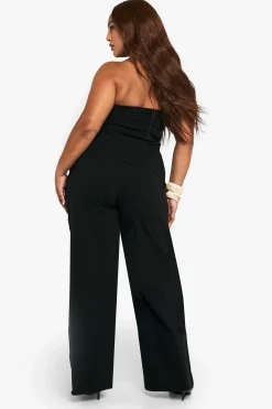 boohoo Gilet bandeau longline super stretch pour grandes tailles & pantalon à jambes larges<Femme Ensembles