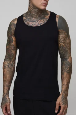 boohooMAN Gilet basique côtelé long<Homme Indispensables Tall|Tout Afficher