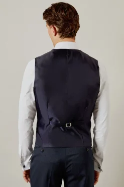 Gilet Bleu Marine à Fines Rayures