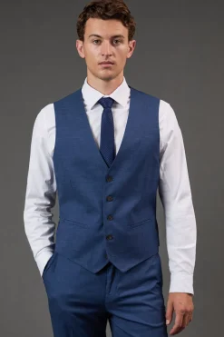 Gilet Bleu Texturé