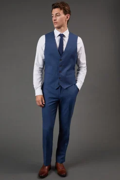 Gilet Bleu Texturé