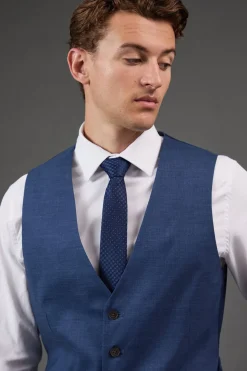 Gilet Bleu Texturé