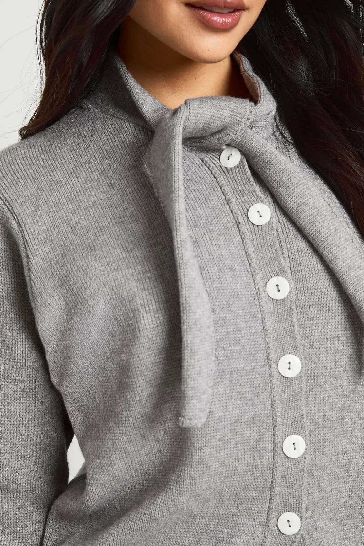 Gilet Boutonné Avec Nœud Au Col