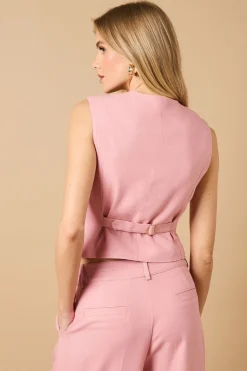 Gilet Boutonné en Lin