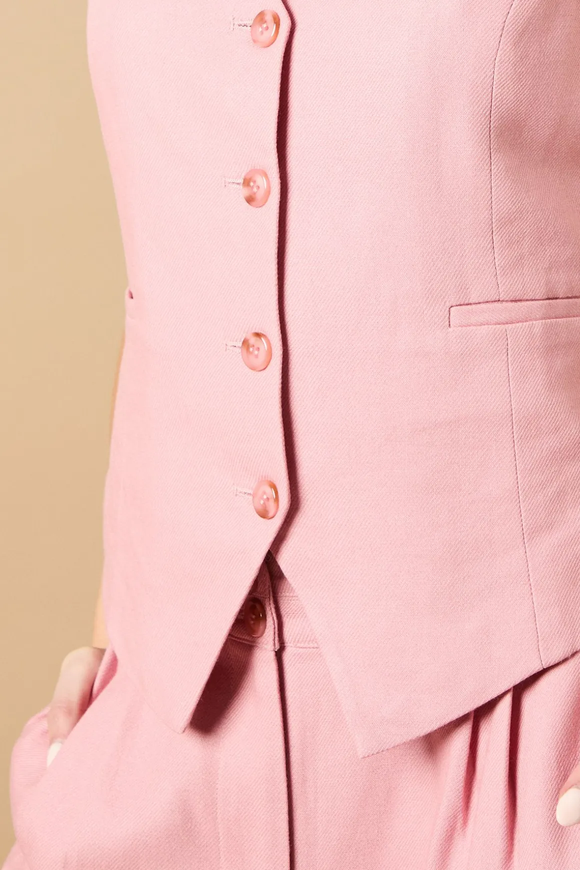 Gilet Boutonné en Lin