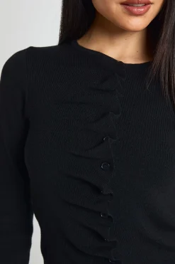 Gilet Boutonné À Patte Volantée