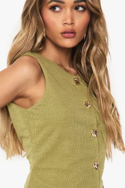 Gilet Boutonné à Texture