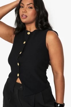 boohoo Gilet Boutonné Texturé Plus<Femme Tailleurs|Tops