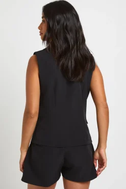 boohoo Gilet Boutonné Tissé Petite<Femme Tailleurs|Tops