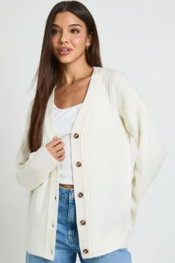 Gilet Boyfriend En Maille Côtelée