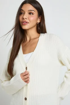 Gilet Boyfriend En Maille Côtelée