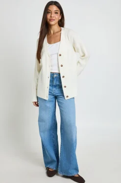 Gilet Boyfriend En Maille Côtelée