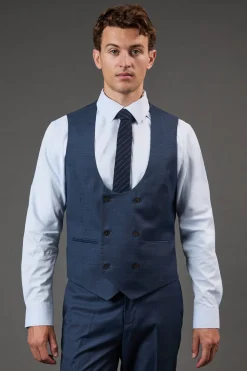 Gilet Brossé Bleu Marine