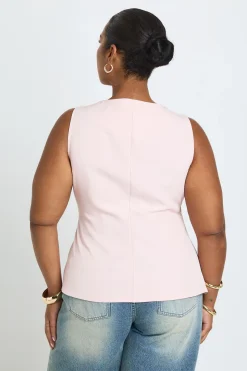 Gilet Cache-cœur Grande Taille Avec Détails Ornementaux À La Taille