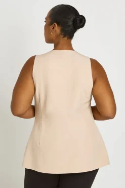 Gilet Cache-cœur Grande Taille À Boutons Contrastés