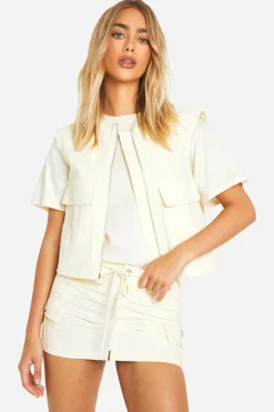 Gilet cargo en nylon à zip