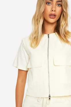 Gilet cargo en nylon à zip