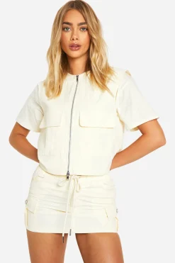 Gilet cargo en nylon à zip